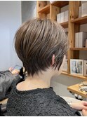 ◇大人40代50代60代ショートボブ丸みショート白髪ぼかし