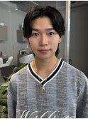 メンズカットパーマフェザーニュアンス毛流れセンターパート渋谷