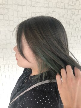 テラスヘア 新潟駅南(TERRACE hair) オリーブグレージュ×インナーグリーン