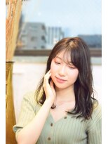 ロストシティ 横浜(LOST CITY)&nbsp;カーキグレージュ×ゆるふわセミロング