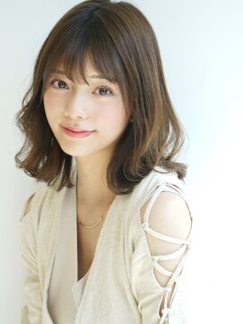 ジーナ 福岡天神(Zina) セシルカットフリンジウェーブx大人かわいい前髪ココアブラウン