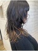 ロングウルフヘア×グラデーションカラーデザインカラー