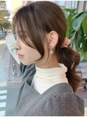 【韓国風】ウェ-ブ巻きオリ-ブベ-ジュおくれ毛カット  波巻き