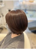 【つくば】艶髪ショートボブ×白髪ぼかしハイライトブリーチ無し