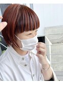 ボブパーマ/黒髪パーマ/切りっぱなしボブ/ショートボブ