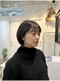 グレーベージュ/ショートヘア［表参道/髪質改善/ハイライト］