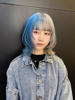 ステア ケース(stair case)&nbsp;ハイトーンツートーンブルーシルバー髪質改善トリートメント