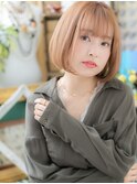 キャラメルベージュ外国人風前下がり大人ボブh3上尾20代30代40代