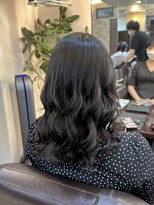 キャラ 池袋本店(CHARA) 黒髪さんは艶感でコテ巻き風パーマのポテンシャルUP！！【貴也】