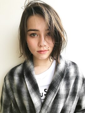 レターバイノベル(letter by novel) 大人ショートボブひし形ショートオリーブグレージュミニボブ