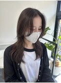 【まつり】前髪なしくびれレイヤー× 柔らかブラウン