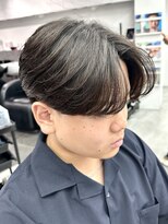 MEN'S HAIRスパイキーショートブルーブラックフェザーパーマ