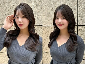 クラヴィア エクラート 梅田店(CLAVIA.ECLART)の写真/華やかさの出る前髪カットや顔周りレイヤーカット*縮毛矯正で伸ばしかけのヘアもお洒落にキープ♪[梅田]