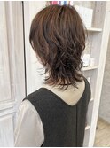 福山市Caaryウルフレイヤーウェーブパーマ立体感ウルフ20代30代