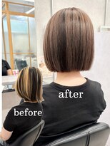 ヘアサロン ドットプラス 町田店(dot. plus)&nbsp;【市井友佳子】大人アンブレラカラー×朝楽ボブ