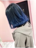 ブルーバレイヤージュ×外ハネミディ