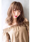 ハイトーンカジュアルウェーブマットベージュ