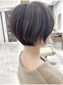 30代40代50代◎丸みショート×大人グレージュ