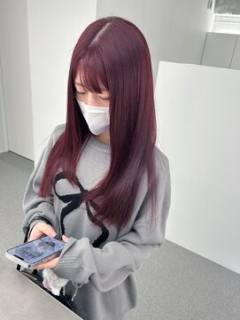 イロウ 山口どうもん店(IROW) ブリーチなしダブルカラー / カシスレッド