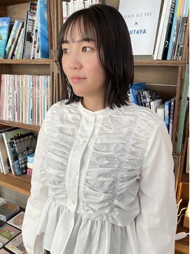 ヘアーアイストゥーレ(HAIR ICI TRE) ボブ 暗髪カラー グレージュカラー 担当渡辺聖