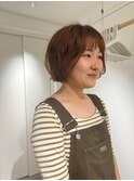 顔まわりレイヤー×ぱつっとボブ
