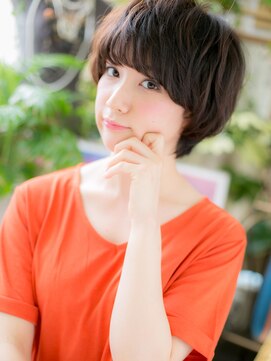 カバーヘア ブリス 川口(COVER HAIR bliss) アッシュオリーブくせ毛風丸みショートボブh3川口20代30代40代