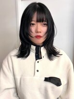 パーク 福岡天神西通り店(parc)&nbsp;小顔レイヤー　顔周りカット　ウルフレイヤー　似合わせカット