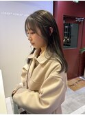 透明感髪質改善ベージュダブルカラーミルクティーグレージュ