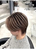 バレイヤージュメンズツーブロックスペインカールメンズパーマ
