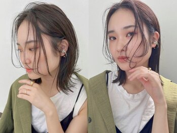 アンリアル(ANREAL)の写真/《小顔見せカット×結んで可愛い》顔周りで【色気】【上品さ】を引き立たせる再現性の高いヘアスタイルに＊