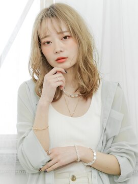 ニューヨークニューヨークマザーズ(NYNY Mothers) ハイトーンカラー/ゆるふわコテ巻き/ミディアム