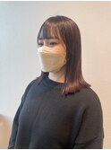 くすみベージュ/透明感カラー/グレージュ/切りっぱなしロブ/20代