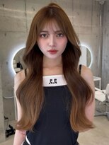 コート 表参道(Cote)&nbsp;韓国ヘア 2wayバング 顔まわりカットNo.1 レイヤー グレージュ