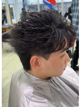 オーシャントーキョー 心斎橋(OCEAN TOKYO WEST) フェザーショートセンターパートダウンパーマ