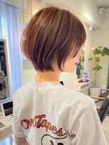 ショートボブブリーチなしイノアカラー白髪染めレイヤー学割銀座