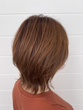 外ハネボブ×オレンジカラー