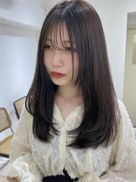 小顔/オリーブグレー/ココアベージュ/黒髪/レイヤー