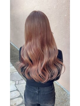 ピンクカラー/ブリーチ暖色カラー/ツヤ髪/10代20代30代