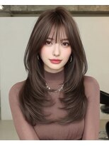 モモ(momo)&nbsp;ロング韓国ヘア顔周りレイヤー大人ガーリー _m0001