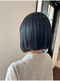 大人可愛い ミニボブ ショートボブ ブルーブラック 20代30代