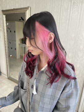 ヘアスタジオ アルス 御池店(hair Studio A.R.S) ピンクカシスグラデーションインナーカラー#インナーカラー