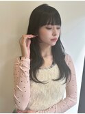 黒髪ボブルフ小顔ネビージュくびれワンレンデジタルパーマ