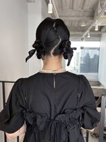結婚式三列◎二次会パーティー♪タイトツインリボンヘアセット