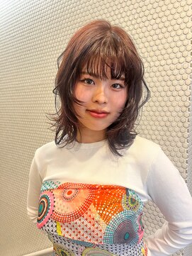 ソワンドゥブレスココ 京都店(soin de brace coco.) ミディアムハッシュカット×チェリーレッド