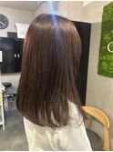 跳ねにくいセミロング×パープルカラー
