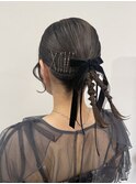 結婚式お呼ばれセット　ボブヘアアレンジ