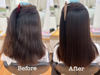 ビューティーサロン王の写真/経験豊富な女性オーナーによる[sins酸性ストレート]！施術が難しいビビリ毛に特化した縮毛技術で艶髪に★