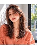 サンク(thank)&nbsp;くすみマロンベージュ大人のロングレイヤー
