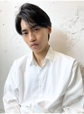 本厚木/アップバングショートツーブロックセンターパートメンズ
