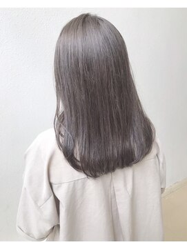 モルニ(MORNI) アッシュグレー_マロンベージュ Aラインボブ かきあげ